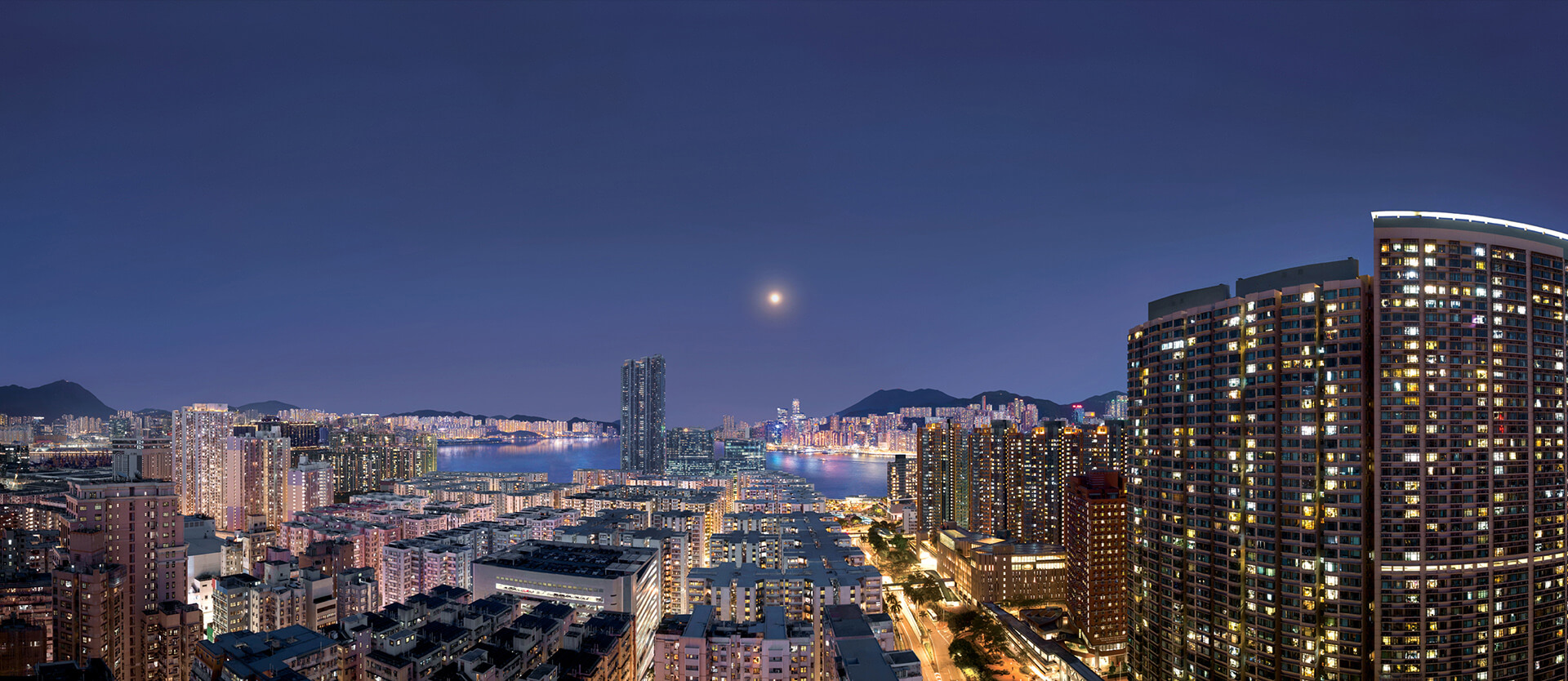 紅磡黃埔與維港夜景